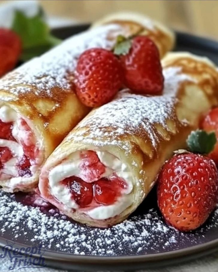 Erdbeer-Käsekuchen-Chimichangas Rezept – Recept Frisch Erdbeer-Käsekuchen-Chimichangas Rezept – Recept Frisch