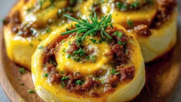 Cheeseburger-Röllchen mit Knoblauchbutter