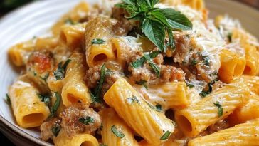 Cremige Rigatoni mit Salsiccia