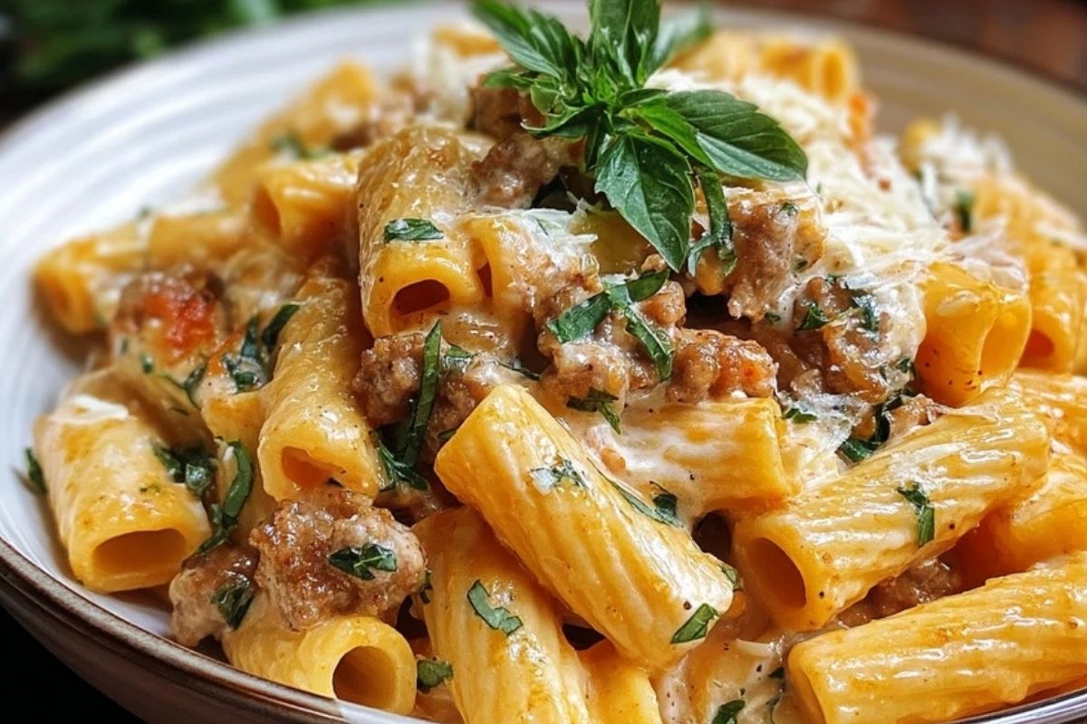 Cremige Rigatoni mit Salsiccia