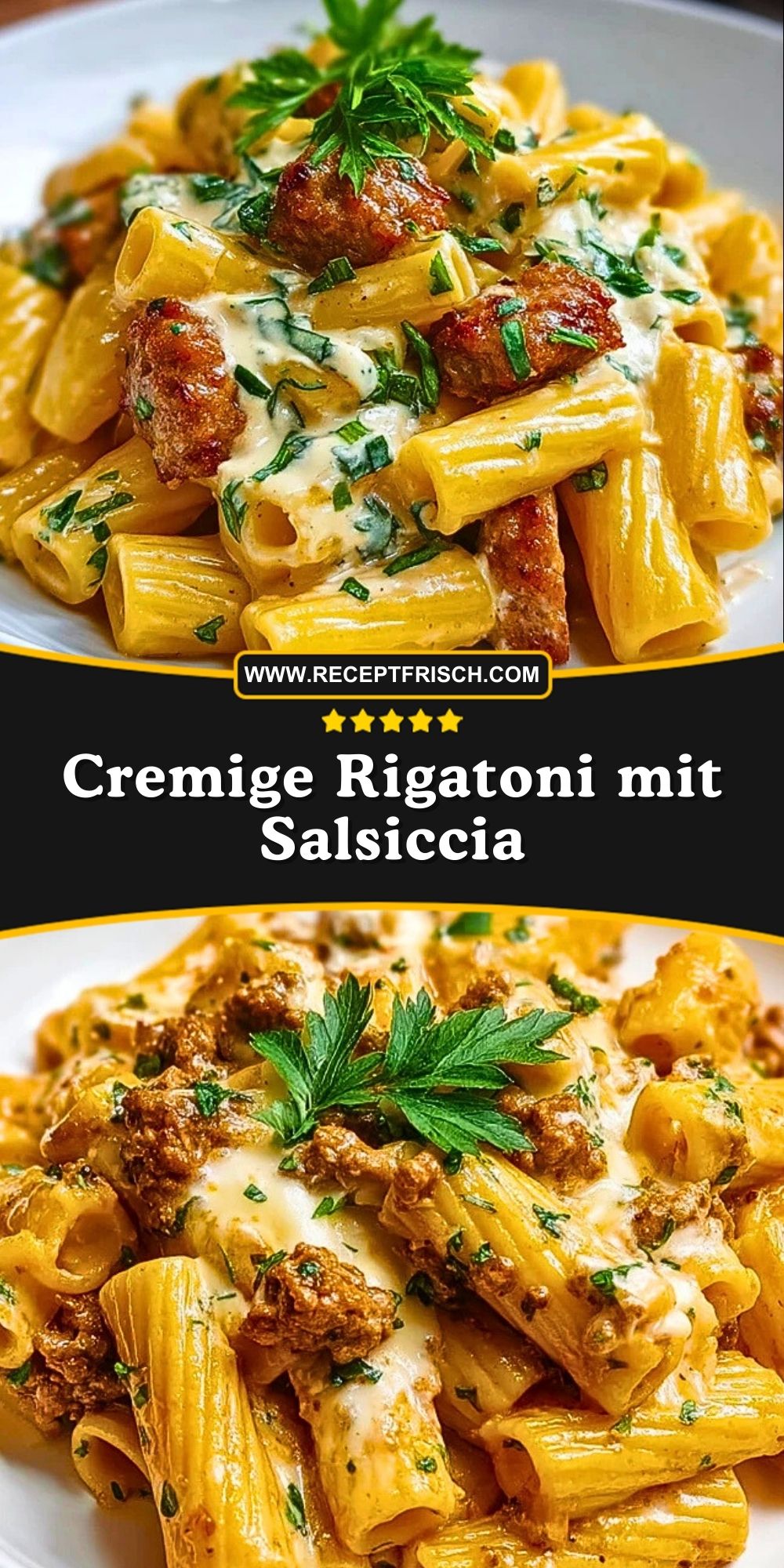 Cremige Rigatoni mit Salsiccia
