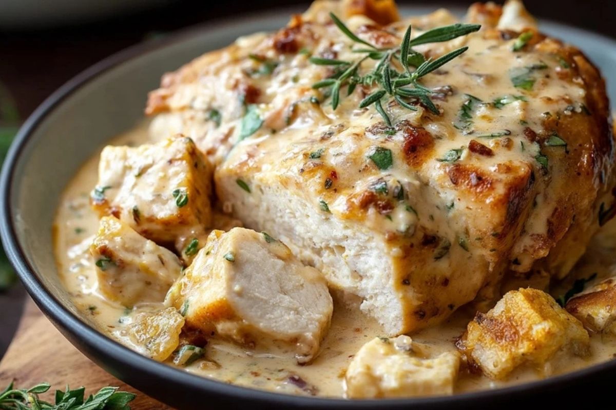 Cremiges Ranch-Hähnchen aus dem Crockpot