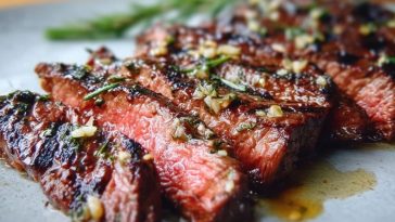 Gegrilltes Skirt Steak mit Honig-Knoblauch