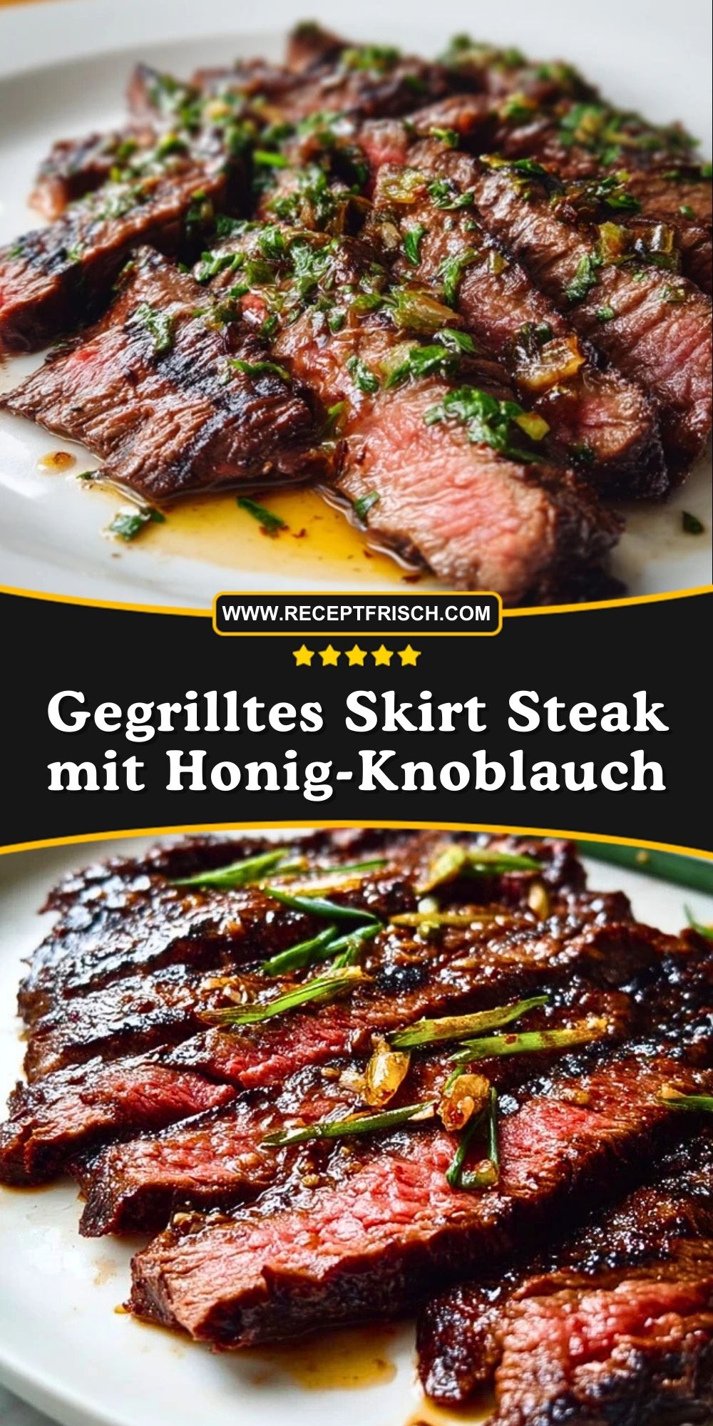 Gegrilltes Skirt Steak mit Honig-Knoblauch