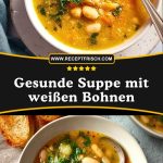 Gesunde Suppe mit weißen Bohnen