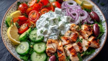 Griechischer Hähnchensalat mit Tzatziki