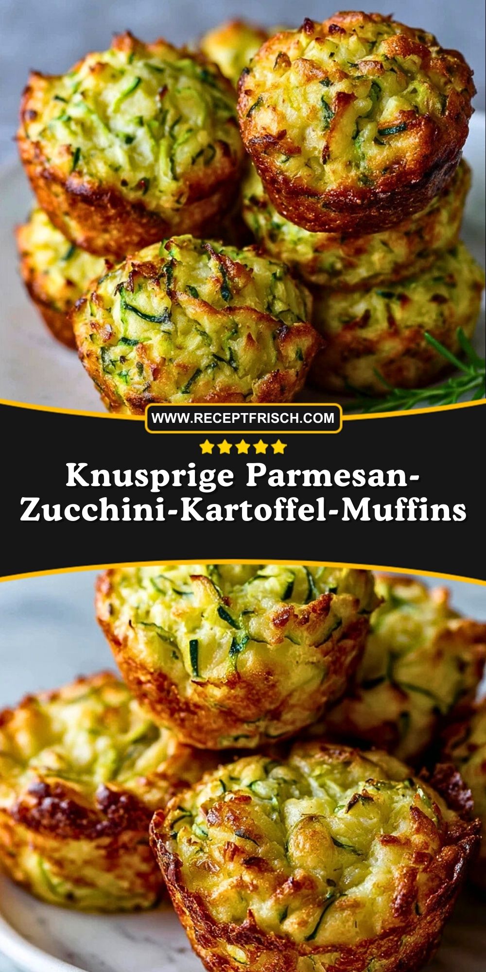 Knusprige Parmesan-Zucchini-Kartoffel-Muffins