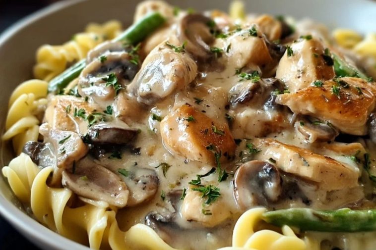 Cremiges Hühnchen Stroganoff