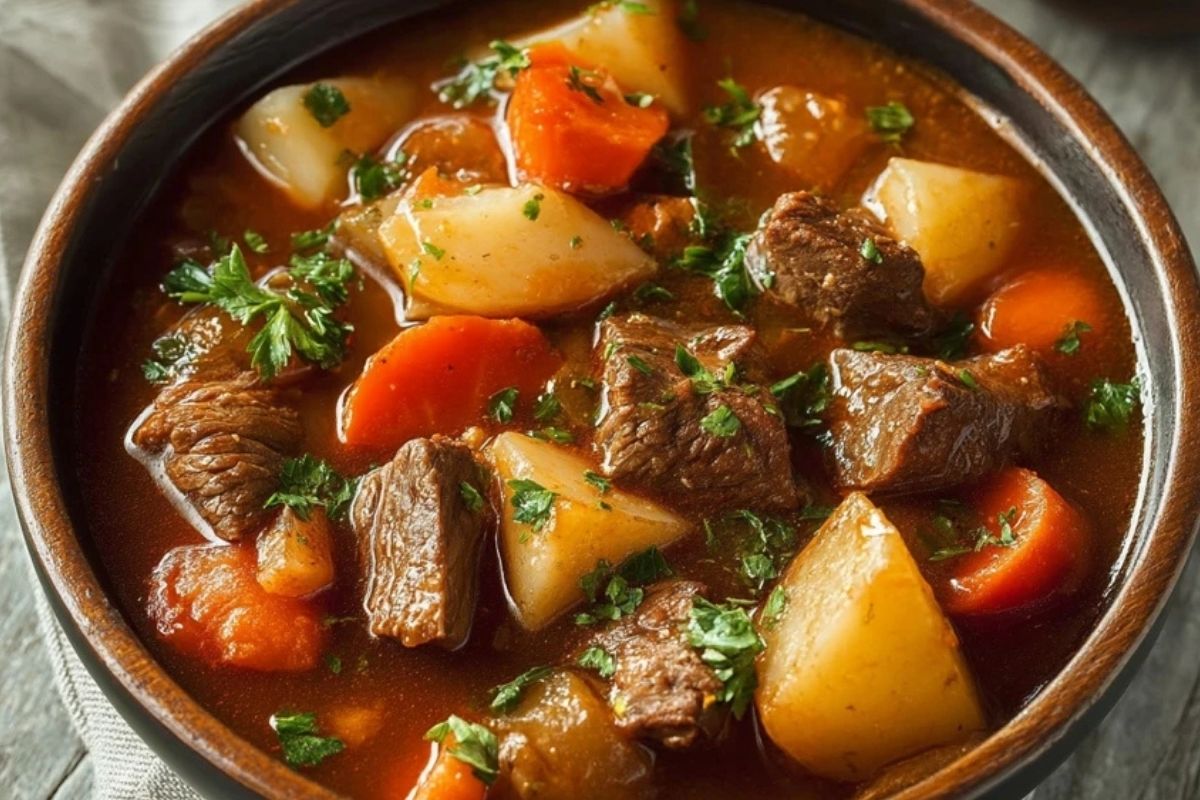 Eintopf Mit Rindfleisch Und Gemüse