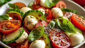 Frischer Gurken-Caprese-Salat