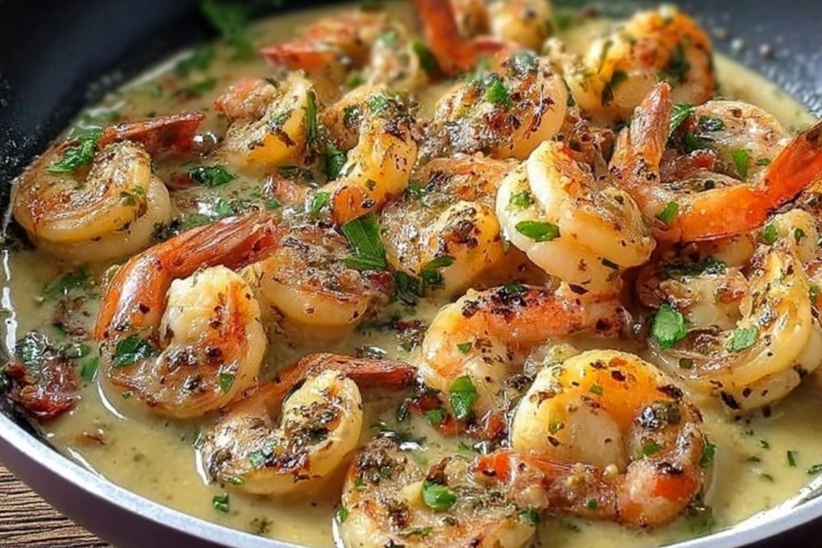 Garnelen in Knoblauch-Curry-Kokosmilch