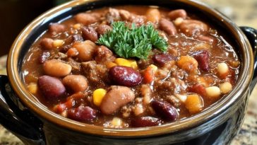 Herzhafte Cowboybohnen aus dem Slow Cooker