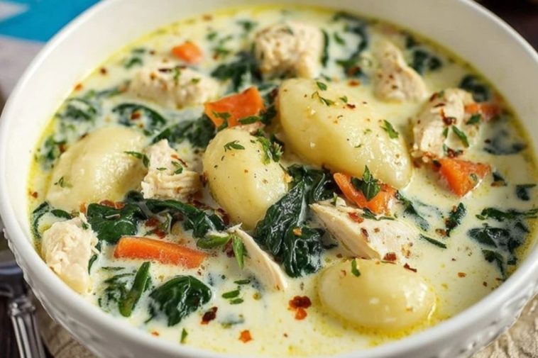 Hühnchen-Gnocchi-Suppe