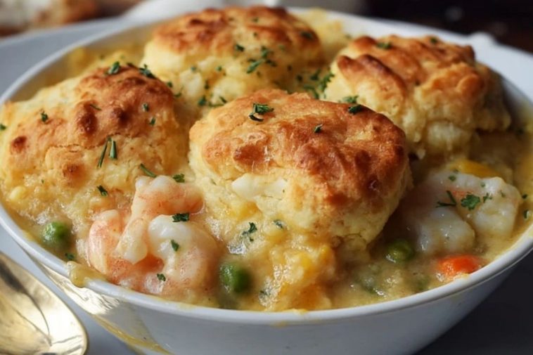 Käsebrötchen Meeresfrüchte Auflauf