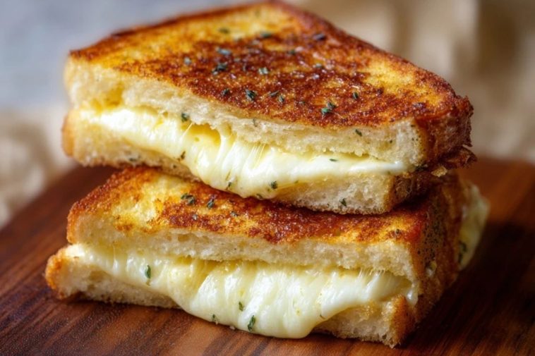 Knoblauchbrot Käse-Sandwich