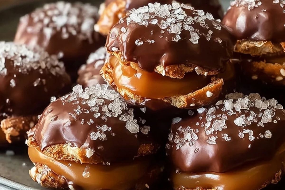 Salzige Karamellbrezel-Bissen