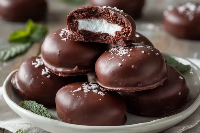 Selbstgemachte Pfefferminzschokolade