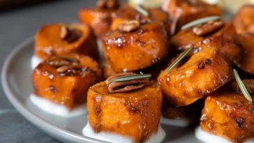 Ahorn-Röstete Süßkartoffel-Bissen