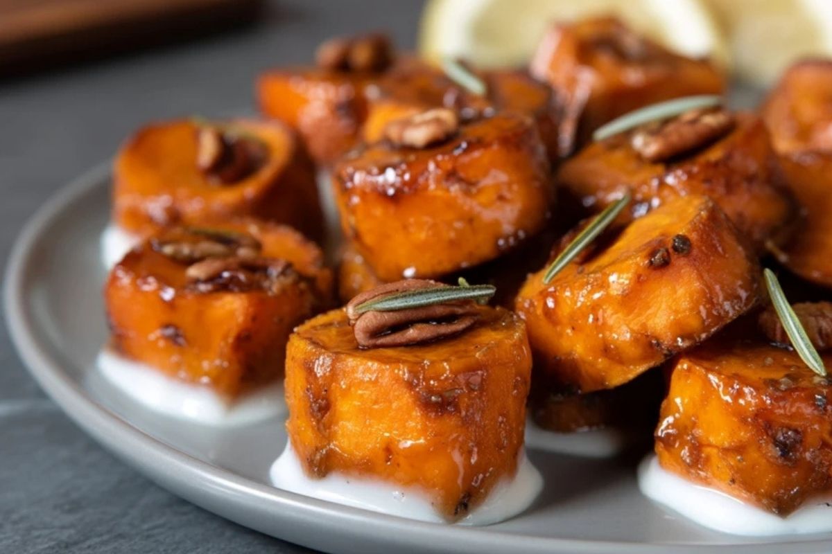 Ahorn-Röstete Süßkartoffel-Bissen