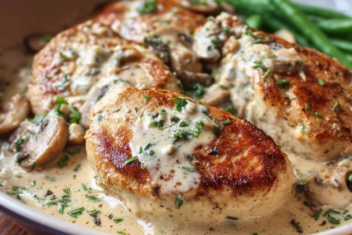 Boursin Hähnchen mit Pilzsauce