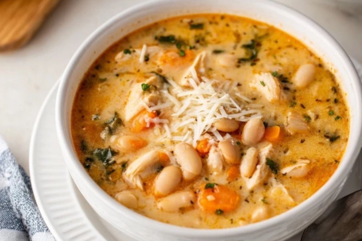 Cremige Hühner-Bohnen-Suppe