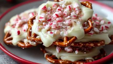 Einfache Weiße Schokoladen-Pfefferminz-Brezeln