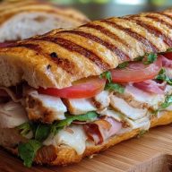 Einfaches Hähnchen Cordon Bleu Sandwich