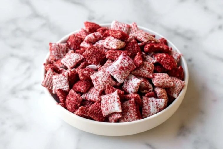 Easy Red Velvet Puppy Chow