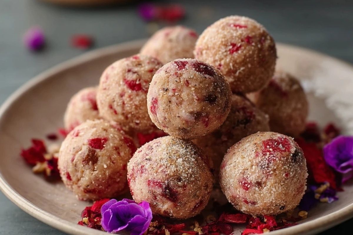 Erdbeer-Cheesecake-Proteinbällchen