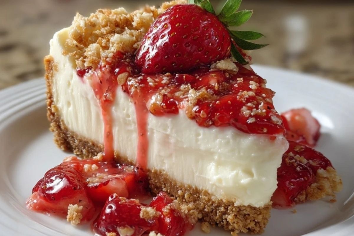 Erdbeerkäsekuchen mit Knusperkruste