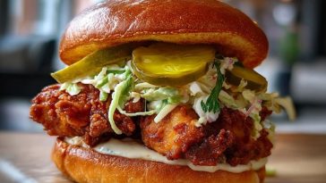 Essiggurkenmarinierter Frittierter Hähnchenburger