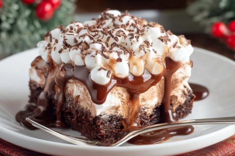 Heiße Schokolade Poke Cake