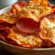 Keto Chips mit PeperoniKeto Chips mit Peperoni