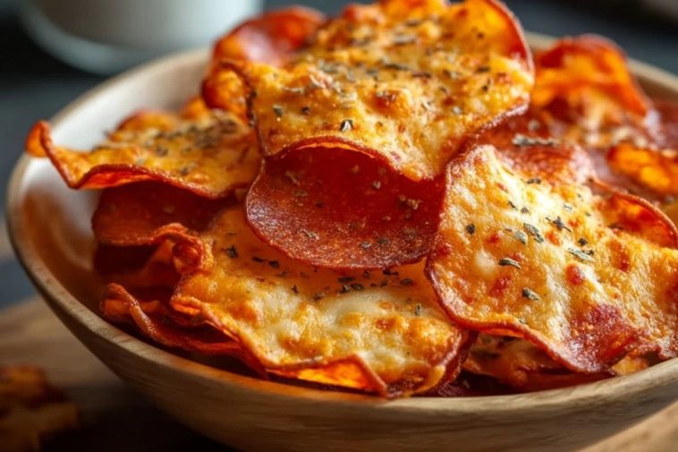 Keto Chips mit PeperoniKeto Chips mit Peperoni