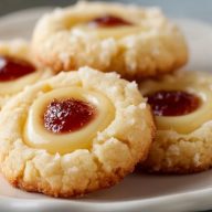 Köstliche Cheesecake-Daumenprint-Kekse