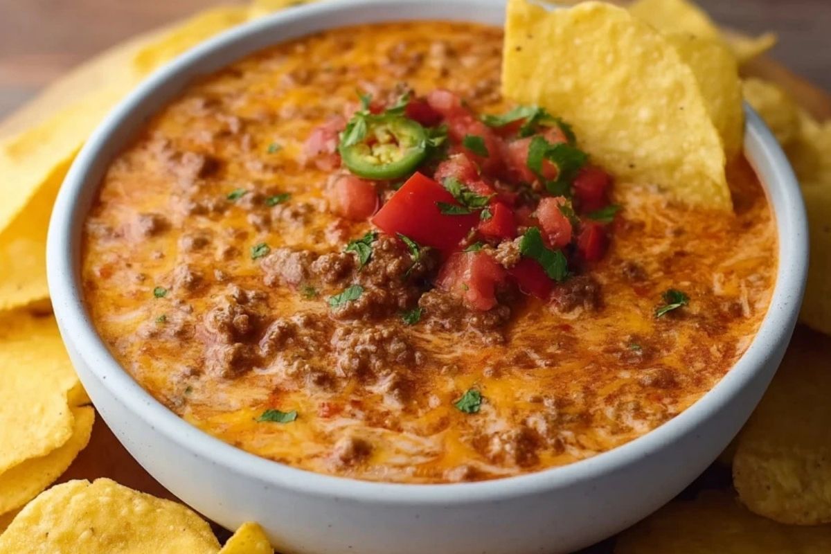 Köstlicher Crockpot Rotel Dip Mit Hackfleisch