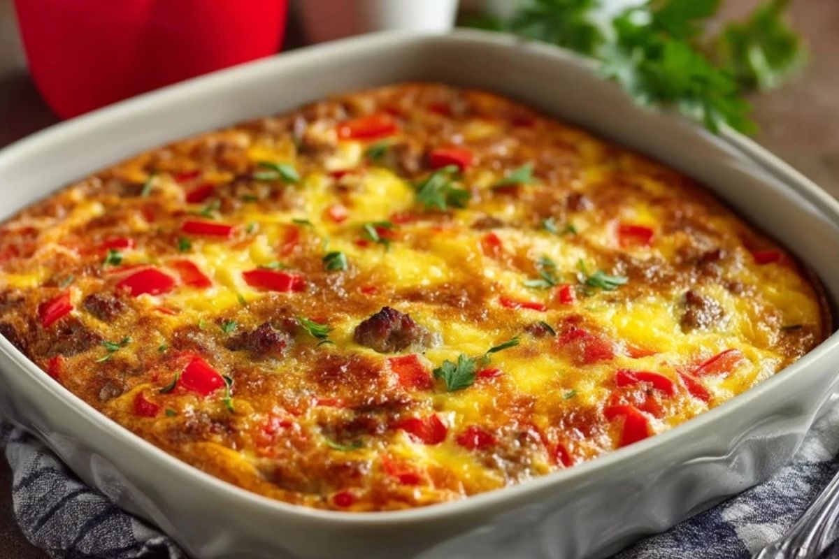 Saftige Krustenlose Wurst-Paprika-Quiche