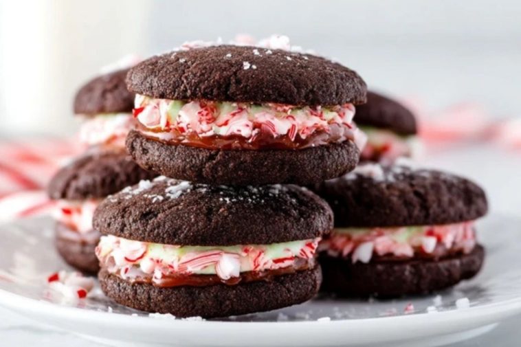 Schokoladen-Minze Sandwich-Kekse