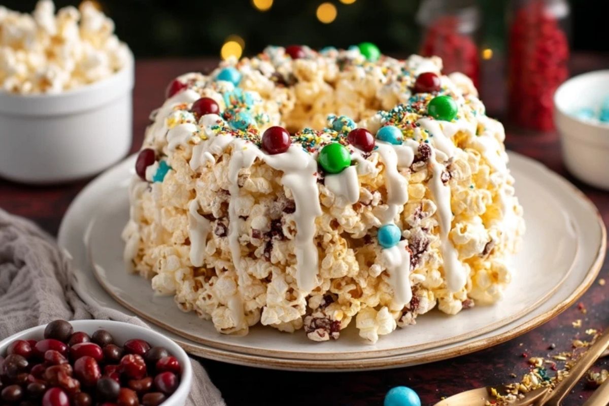 Weihnachtlicher Popcornkuchen