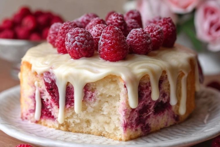 Weiße Schokoladen-Himbeertorte