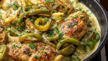 Würzige Cremige Pfefferoni-Hühnchen-Pfanne