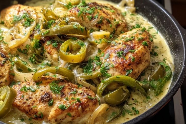 Würzige Cremige Pfefferoni-Hühnchen-Pfanne