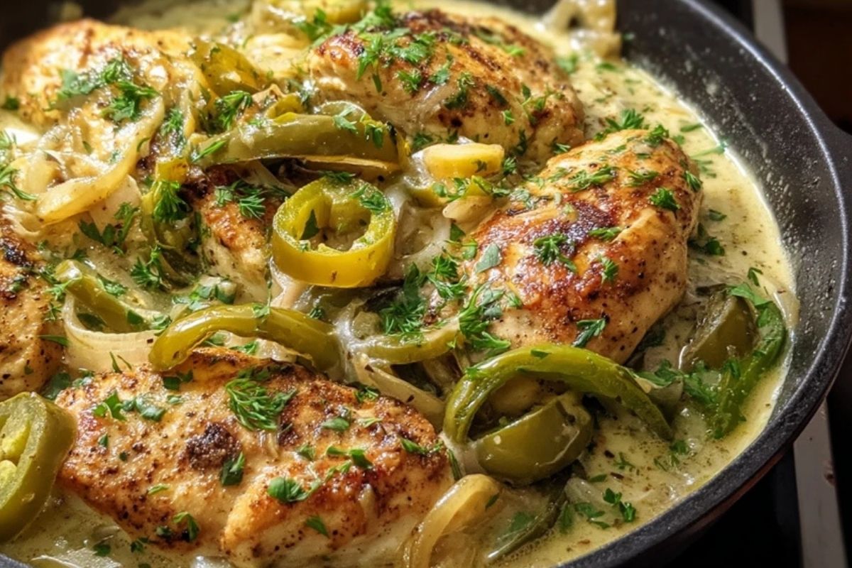 Würzige Cremige Pfefferoni-Hühnchen-Pfanne