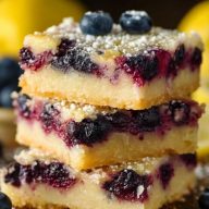 Zitronen-Blaubeer-Bars