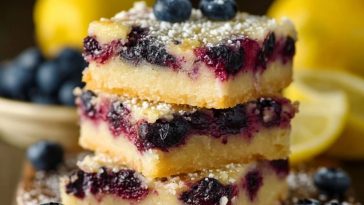 Zitronen-Blaubeer-Bars